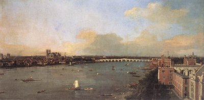 De Theems kijkend naar Westminster vanaf Lambeth door Giovanni Antonio Canal